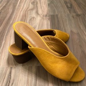 Mustard slip on with baby heel